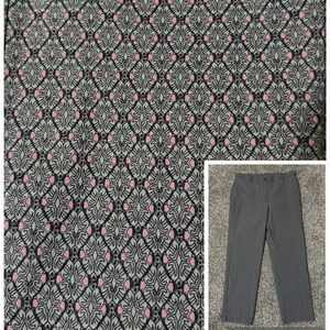 Allison Daley Dress Pants Women 14 Grey Black‎ Pink Geometric Damask Excellent